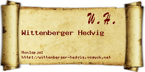 Wittenberger Hedvig névjegykártya